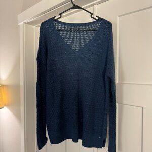 American Eagle Open Knit Sweater Blue Size Medium